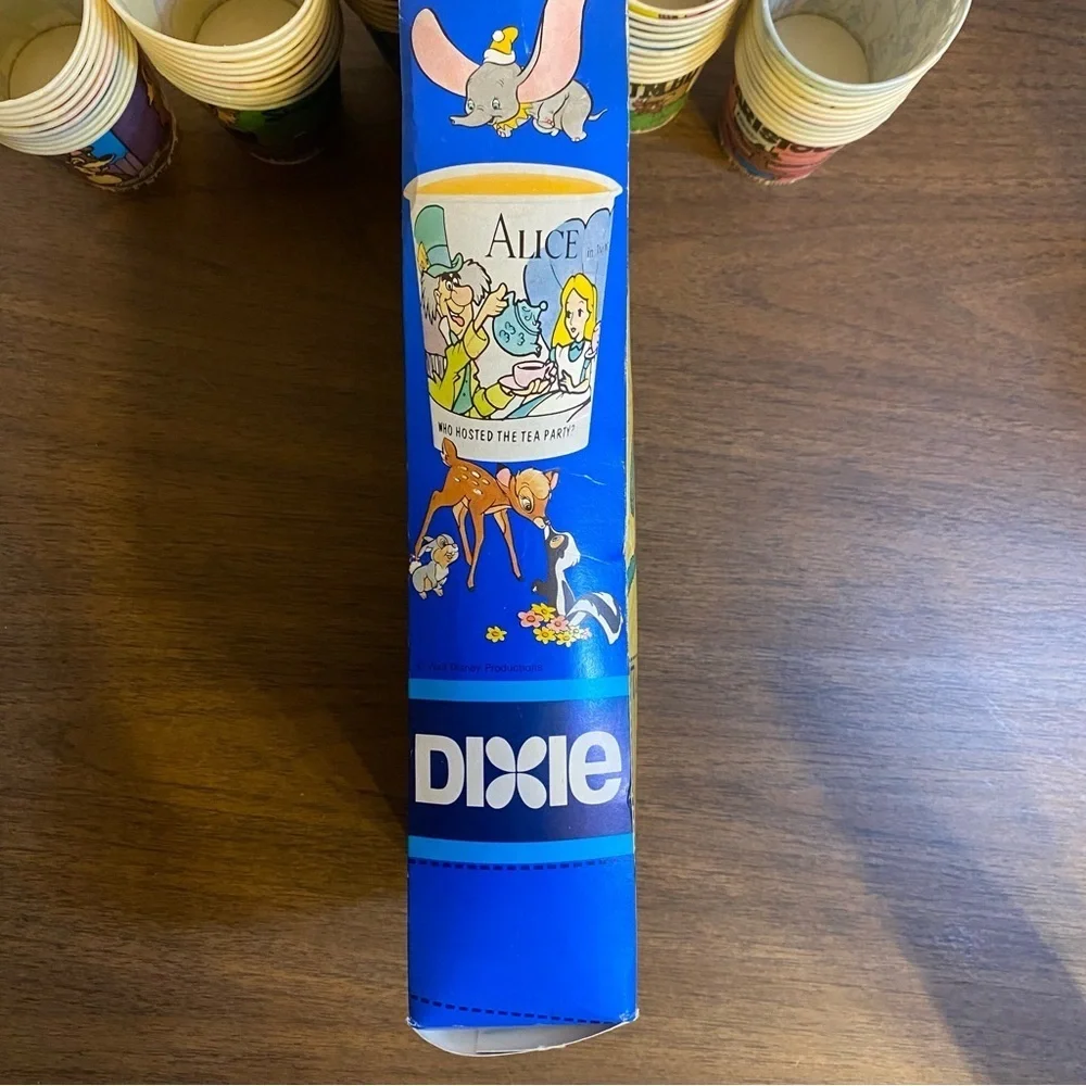 Vintage Disney Classic Movie Series 5 Oz Dixie Kitchen Cups 1986 RARE OPEN READ